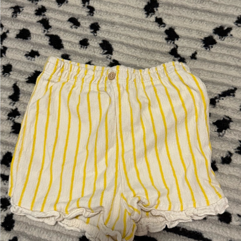 Yellow Striped Zara Shorts